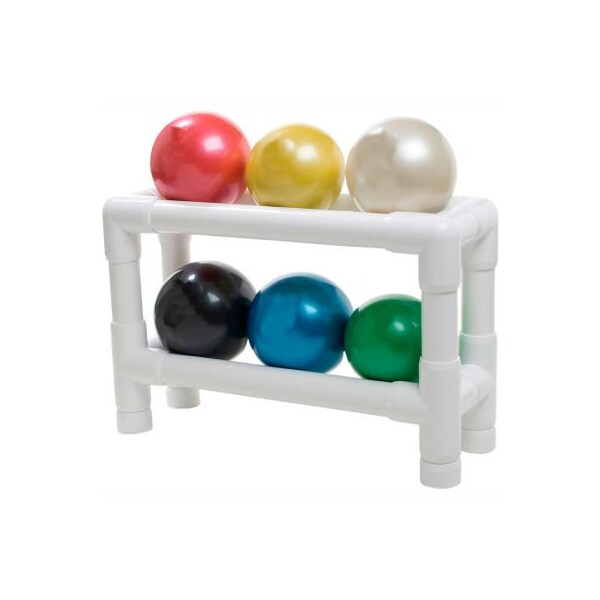 Thera-Band Soft Weights Ball with 2-Tier PVC Rack, 6 Color Set